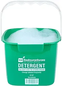 Restaurantware Clean 8 Quart Cleaning Bucket, 1 Detergent Square Bucket - With Measurements, Built-In Spout & Handle, Green Plastic Utility Bucket, For Home Or Commercial Use