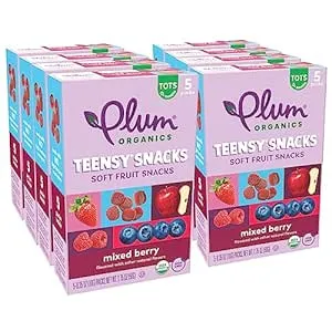 Plum Organics Organic Teensy Fruits, Berry - 5 count, 0.35 oz box