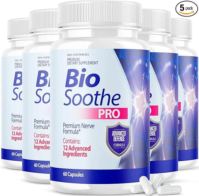 Ideal Performance (5 Pack) Biosoothe Pro Neuropathy Treatment Capsule for Nerve Pain Repair Pills Bio Soothe Premium Formula Supplement Alpha Fix