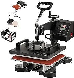 SmarketBuy 5 in 1 Digital Multifunctional Heat Press Machine 12" x 10" Heat Transfer Machine for T Shirts Hat Mug Cap