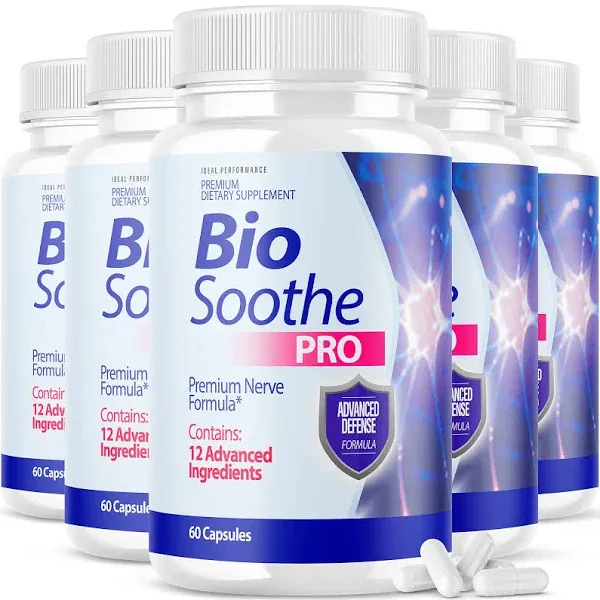 IDEAL PERFORMANCE (5 Pack) Biosoothe Pro Neuropathy Treatment Capsule for Nerve Pain Repair Pills Bio Soothe Premium Formula Supplement Alpha Fix Neeve (300 Capsules)