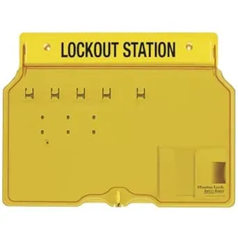 Master Lock 1482B Lockout Tagout Padlock Station , Yellow, Unfilled