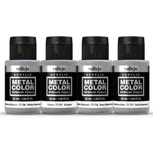 Acrylicos Vallejo VJP77603 32 ml Model Color-Metal Aluminium Dope - Pack of 4