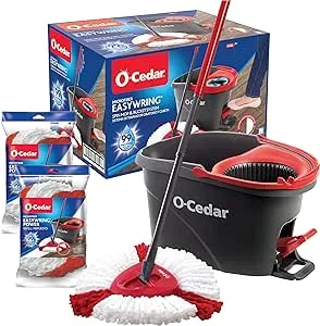 O-Cedar EasyWring Microfiber Spin Mop & Bucket Cleaning System with Citrus and Lavender Refills