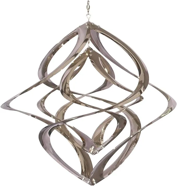 RCS Gifts Cosmix Handcrafted Chrome Plated Metal Steel Wind Spinner | 31074