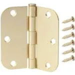 Everbilt 3-1/2 in. x 5/8 in. Radius Satin Brass Door Hinge Value Pack (24-Pack) 16590