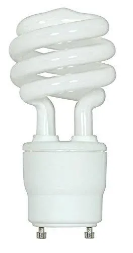 (2-Pack) Satco S8205 18-Watt 2700K GU24 Base Mini Spiral Compact Fluorescent Lamp,Warm White, 75W Equal