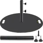 Umbrella Base 14 in. H Pipe 27 in. Round Umbrella's Holder Stand Heavy-Duty Cast Iron Patio Umbrella Base in Black