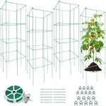 Tomato Cage, 4 Pack Plant Support Cage Square Folding Tomato Cages Garden Plant 