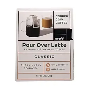 Copper Cow Coffee Vietnamese Coffee, Premium, Pour Over Latte, Classic - 7.4 oz