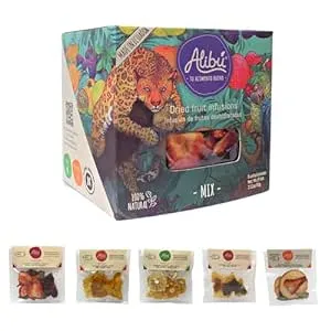 Alibú Dried Fruit Tea Infusions - Variety Pack - Certified Vegan, 100% Natural, Hot or Iced, Caffeine Free, Eat and Drink - Box of 2.12 oz