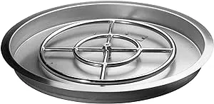 Celestial 25" Round Drop-in Fire Pit Pan w/ 18" Burner, Stainless Steel, 148,000 BTU, Natural Gas or Propane, for Easy Installation in DIY Outdoor Gas Fire Pits