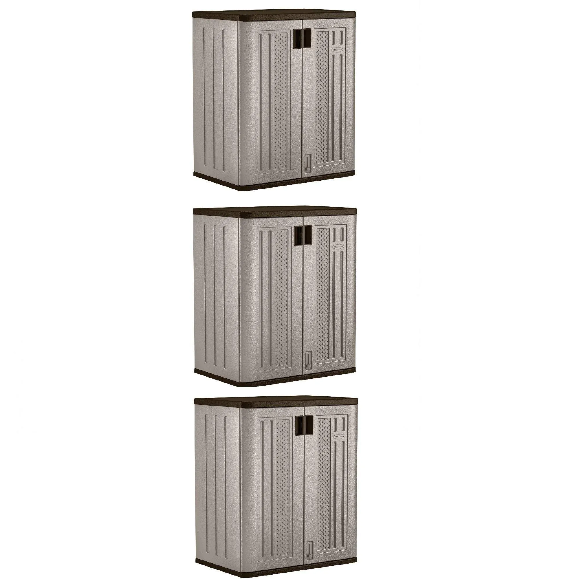 Suncast Plastic Freestanding Garage Cabinet in Gray (30-in W x 36-in H x 20.25-in D)