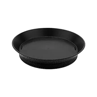 G.E.T. RB-880-BK Round Serving Basket with Base and Drainage Slots, 10.5", Black (Set of 12)