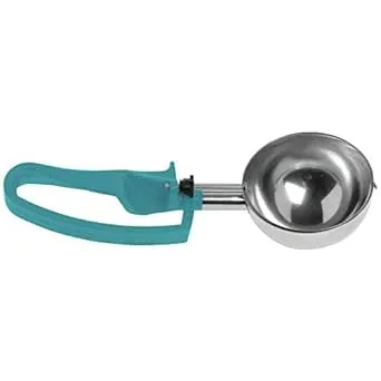 Vollrath 47389 S/S 6 Oz. / #5 Squeeze Disher with Teal Handle, Silver, 1 Count (Pack of 1)