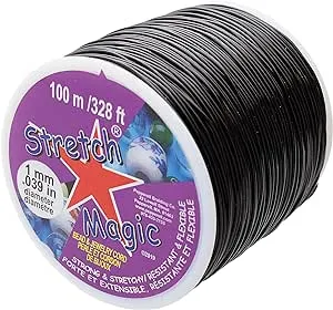 Bulk Stretch Magic Black 100M Spool 1mm Diameter stretchy cord