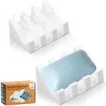 MrBullock Silicone Soap Dish for Bar Soap Holder for Shower Bathroom Self Draining Waterfall Drying Tray Keep Soap Bars Dry Clean & Easy C