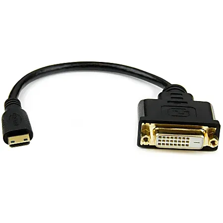 StarTech 8" Mini HDMI to DVI-D Adapter, Male to Female (HDCDVIMF8IN)