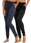 Devops 2 Pack Women's Yoga Jogger Pants with Side Pocket Sweatpants