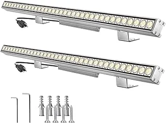 Led Wall Washer Light, 72W 3500K Warm White Wall Led Lights 3.2ft 3850lm, IP67 Waterproof Led Wall Washer Light Bar for Church Landscape Yard Garden Building Lighting Projects (2 Pack)