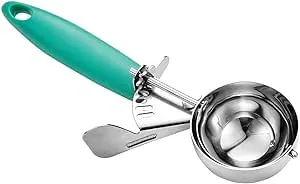 JUNADAEL J Portion Scoop, 2.75 OZ Disher Scoop, 16 Cookie Scoop, 5.5 Tbsp Cookie Dough Scoop, Green Handle, for Portion Control, Cookie Dough, Cupcake Batter, Ice Cream