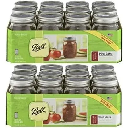 24 Jars with Lid - Regular Mouth - 16 oz by Jarden (24 Pack)