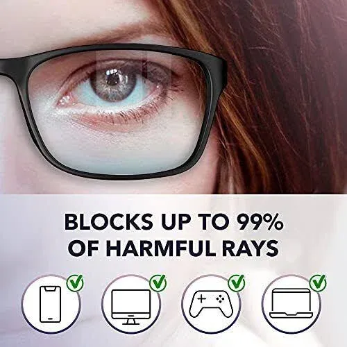 Stylish Blue Light Blocking Glasses for Women or Men - Ease Computer and 