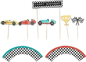 Vintage Race Car Cupcake Toppers