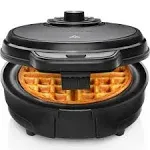 Anti-Overflow Belgian Waffle Maker with 7-Shade Settings and Non-Stick Plates