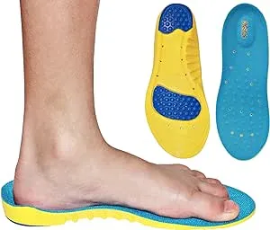 Children's Athletic Memory Foam Insoles for Arch Support and Comfort for Active Children ((24 CM) Kids Size 2-6)