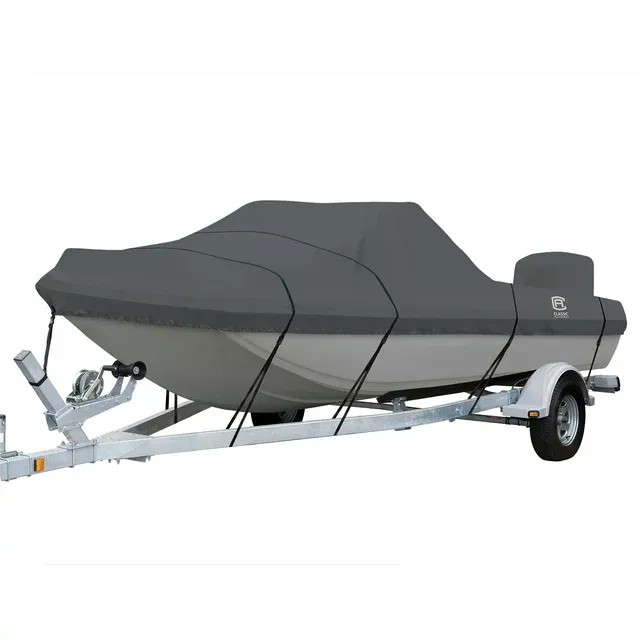 Classic Accessories StormPro Heavy-Duty Tri-Hull Outboard Boat Cover, Fits boats 15 ft 6 in - 16 ft 6 in long x 86 in wide