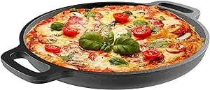 Classic Cuisine Cast Iron Pizza Pan-13.25" Pre-Seasoned Skillet for Cooking ...