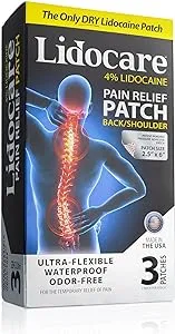 Blue Emu Lidocare Relief Patch for Back and Shoulder Strain Fast Acting, 3 Count (Pack of 1)