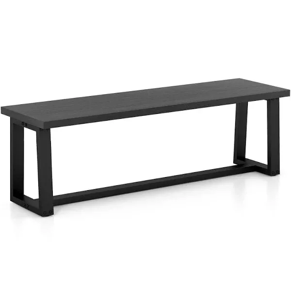 Giantex 56.5" L Wood Dining Bench, Black / Rectangular