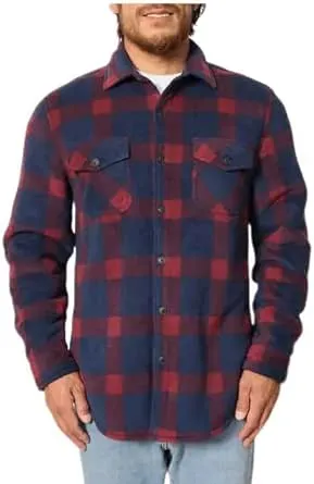 Freedom Foundry Men’s Super Plush Shirt Jacket (Red and Blue XXLarge) NWT