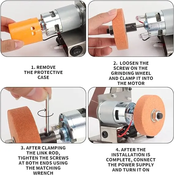 NuoDunco 3-In-1 Mini Belt Sander Electric Bench Grinder Sanding Machine