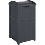 Suncast Trash Hideaway Refuse Container, Stylish Resin Outdoor Garbage Bin with Latching Lid, 30 to 33 Gallon Capacity, Cyberspace