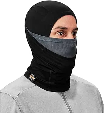 Ergodyne N-Ferno 6844 Balaclava, Face Mask, Dual-Layer, Black