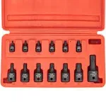 NEIKO 10281B Impact Torx Bit Socket Set, 1/4&#034;, 3/8&#034;, and 1/2&#034; Drive, 6 Point T10