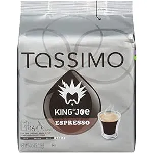 King of Joe Espresso Coffee T-Discs for Tassimo Brewing Systems (16 T-Discs)