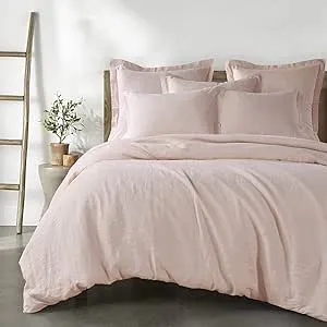 LEVTEX HOME Washed Linen Blush King/Cal King Duvet Cover Only L608DCK