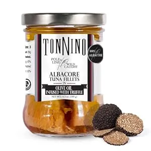 Tonnino Albacore Tuna in Olive Oil in Truffle 6.3oz - 6-Pack: Omega-3 Rich, High ...