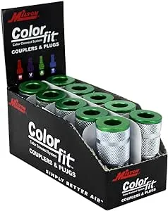 Milton 776AC ColorFit Couplers, A-style Green, 1/4" NPT Male, Box of 10