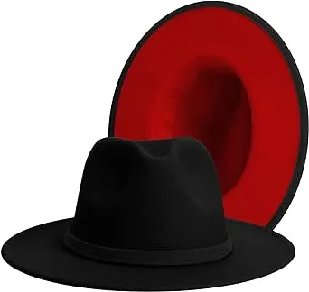 Wide Brim Fedora Hats for Women & Men Classic Dress Panama Hat Adjustable Felt Hat with Band