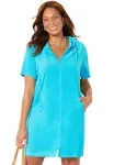 Swimsuits For All Women's Plus Size Short Sleeve Sport Alana Terry Cloth Cover Up Hoodie