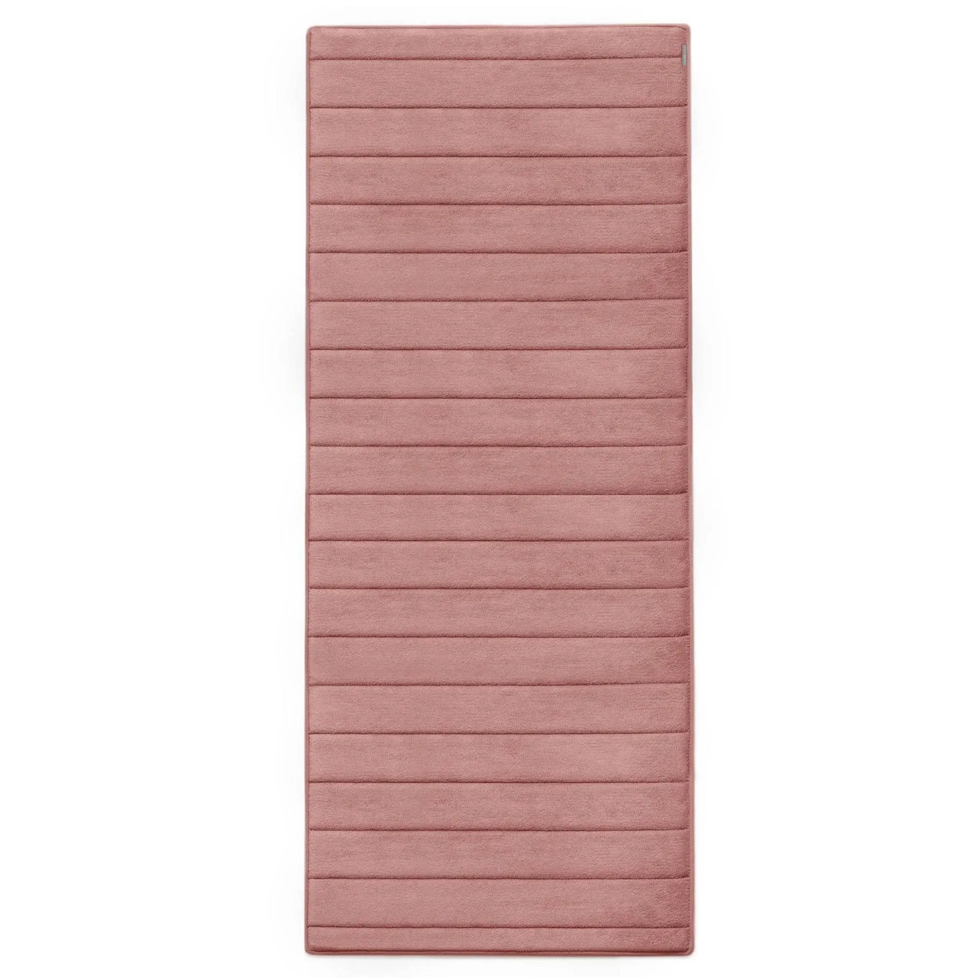 24"x58" Microdry Ultra Absorbent Coretex Quilted Memory Foam Bath Mat/Runner with Skid Resistant Base Rose