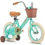 JOYSTAR Vintage Kids Bike with Training Wheels & Basket, 12 14 16 20 24 Inch Girls Bike for 2-14 Years Old, Multiple Colors