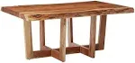 Berkshire Live Edge Solid Wood Coffee Table, Natural Acacia, 42 Inch, Handcrafted Minimalist Design with Floor Protectors