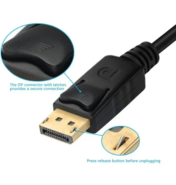 DisplayPort 1.2 to HDMI 4K DVI VGA 3 in 1 Multi-Function Cable Adapter Converter