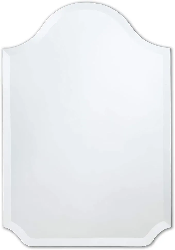 The Better Bevel Frameless Bell Top Beveled Wall Mirror - Silver